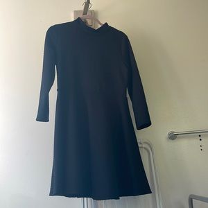 Open Back Mock-Neck Skater Dress